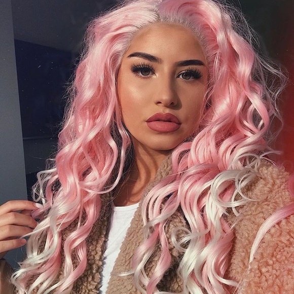 💫 24” PINK OMBRÉ CURLY LACE FRONT WIG* NWT*